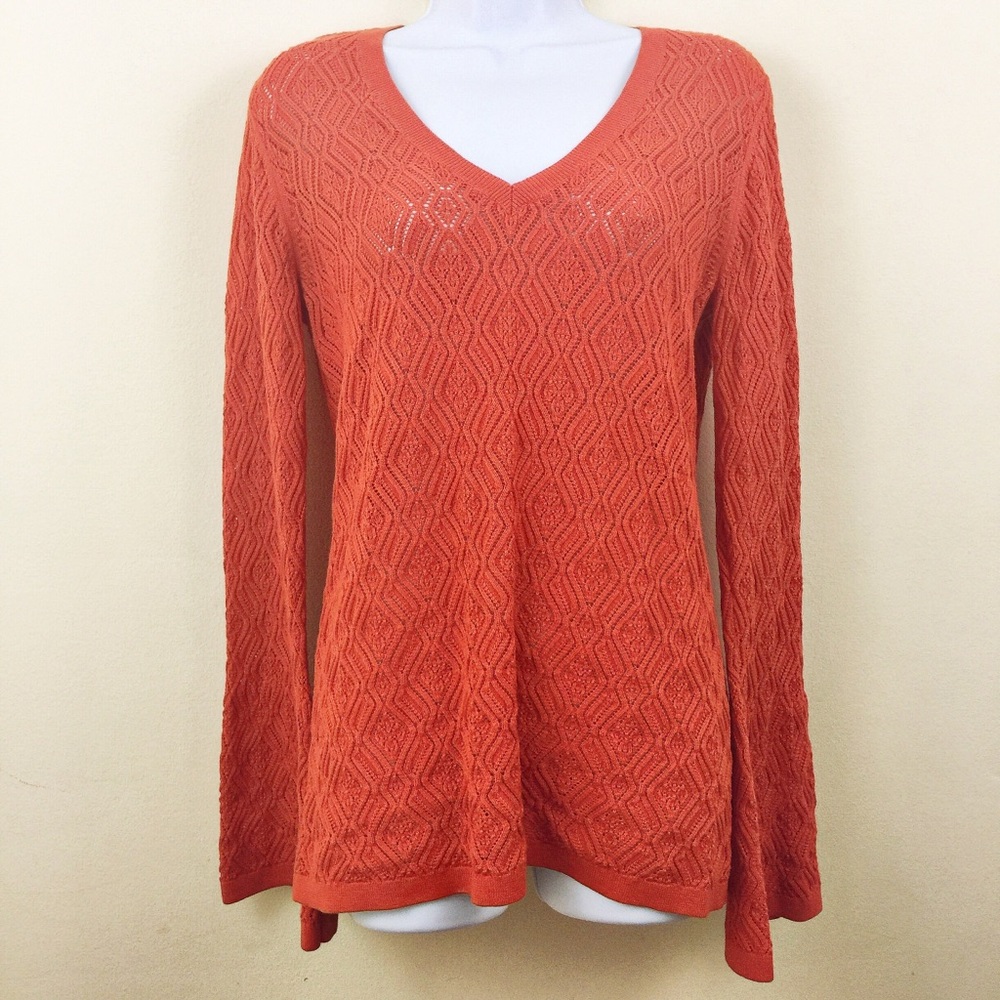Talbots Knit Tangerine Long Sleeve Sweater