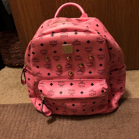 Pink mcm backpack