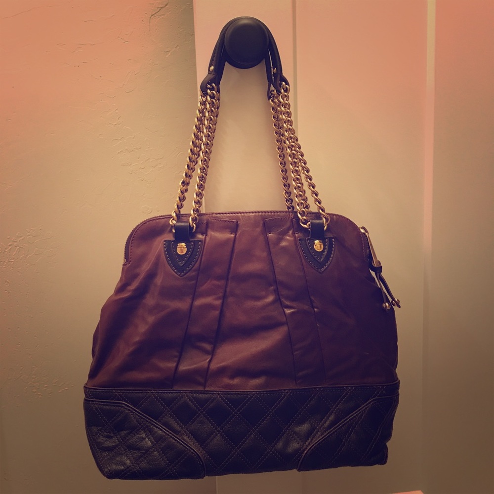 Marc Jacobs double chain two tone leather bag