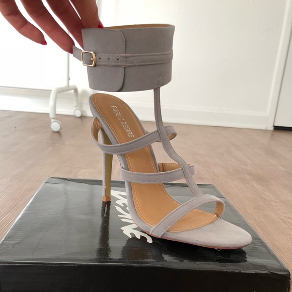 Public Desire Grey Suede Heels - Picture 2 of 3