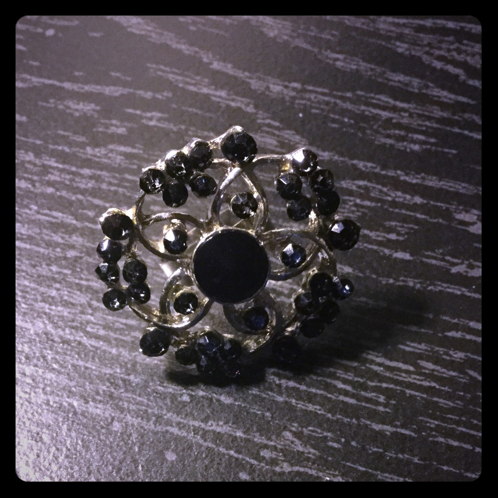 Black statement ring