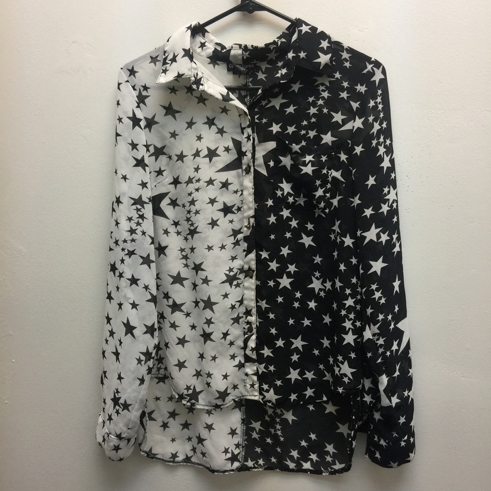 COTTON EXPRESS Button up star shirt Blouse