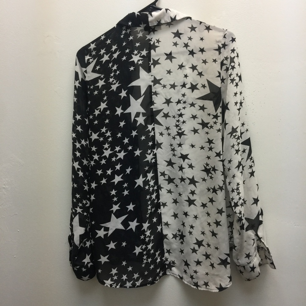 COTTON EXPRESS Button up star shirt Blouse - Picture 4 of 5