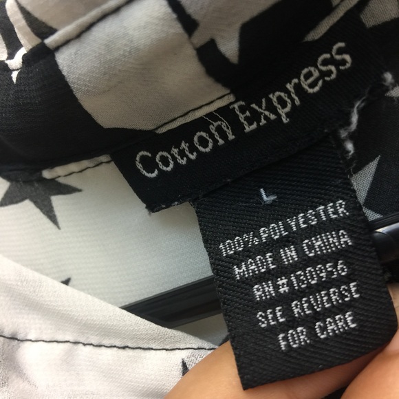COTTON EXPRESS Button up star shirt Blouse - Picture 5 of 5
