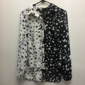 COTTON EXPRESS Button up star shirt Blouse