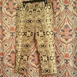 Snakeskin Print Ankle Pants-Size 10P