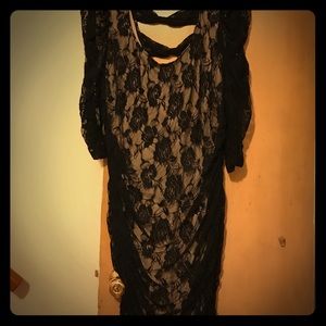 Torrid Nude lace bow back dress