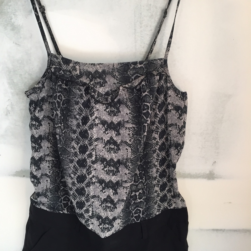 TopShop Ruffled Snakeskin Romper - Picture 3 of 4