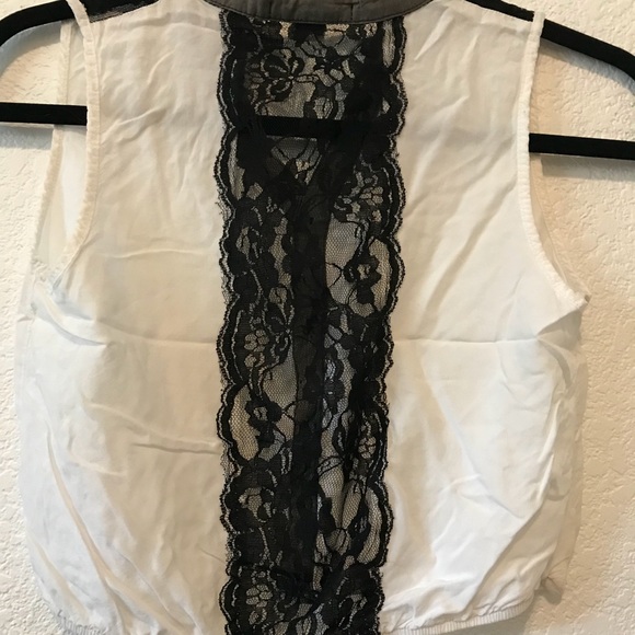Tie-Front Lace Back Crop Top - Picture 2 of 3