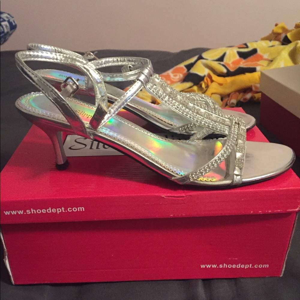 Silver Slipper Heels