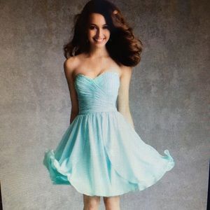 Short chiffon mint green formal dress