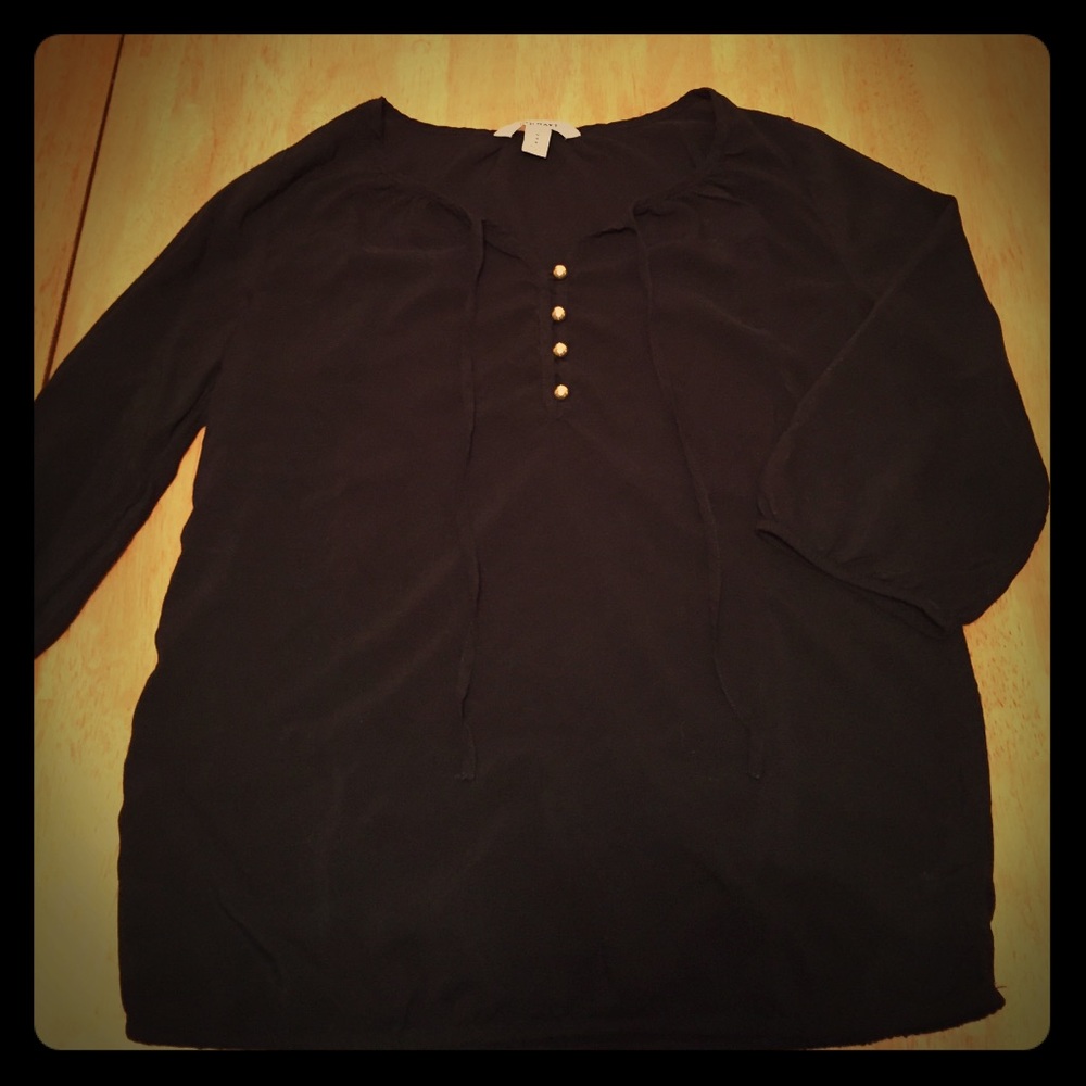 Old Navy Black Blouse with brass bottoms