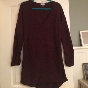 Wine and Black knit sweater dress