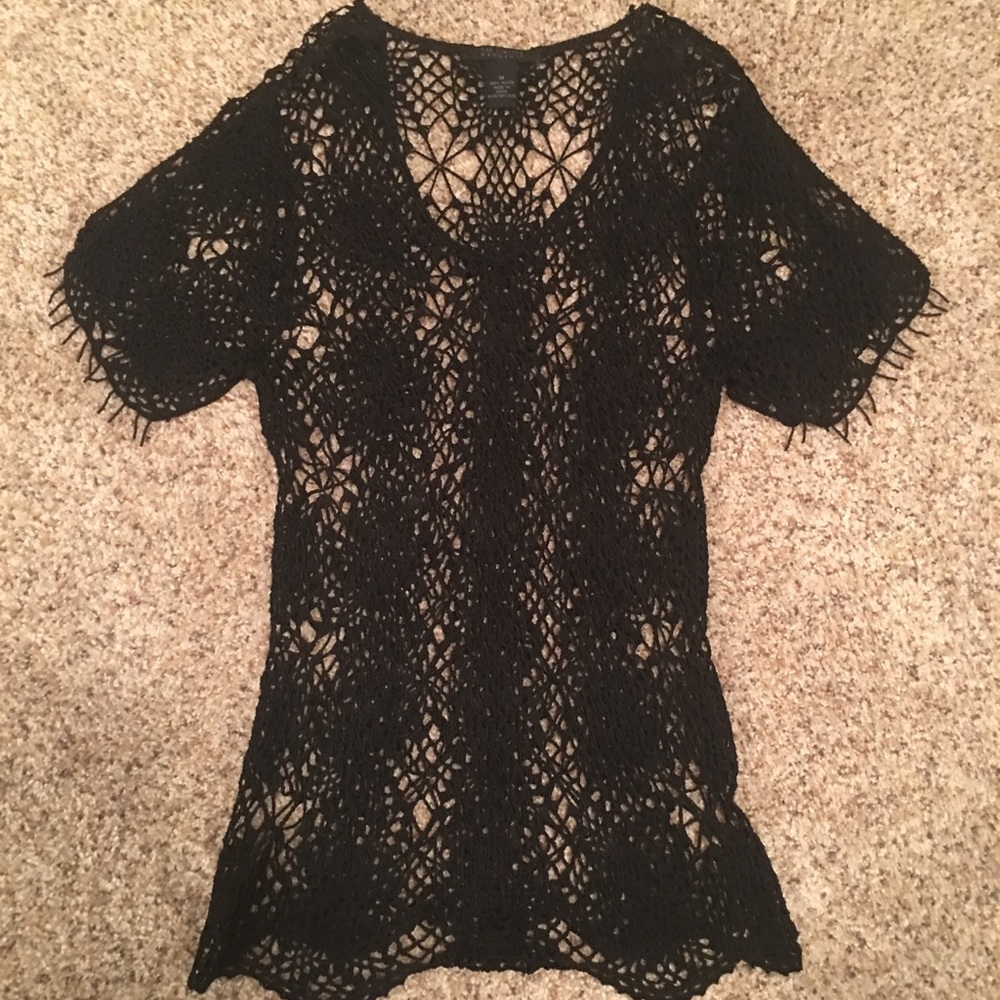 The Limited crocheted top with beads size medium