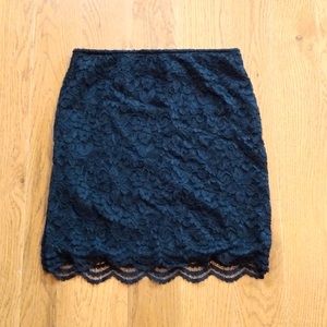 H&M Black Lace Mini Skirt