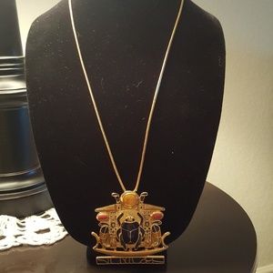 Gold Tone Beetle necklace
