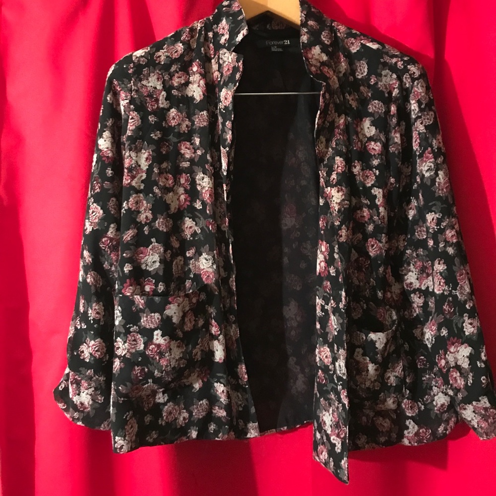 Floral polyester dress jacket