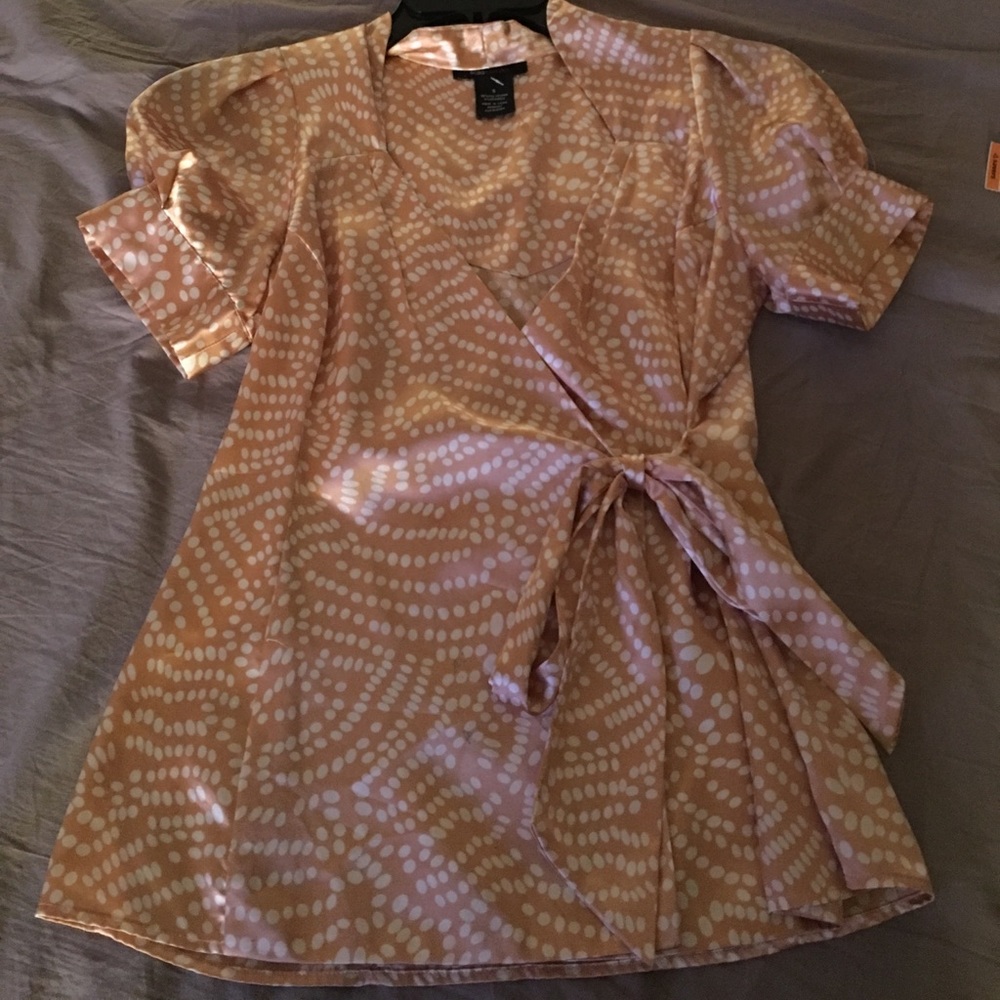 Peach BCBG wrap blouse