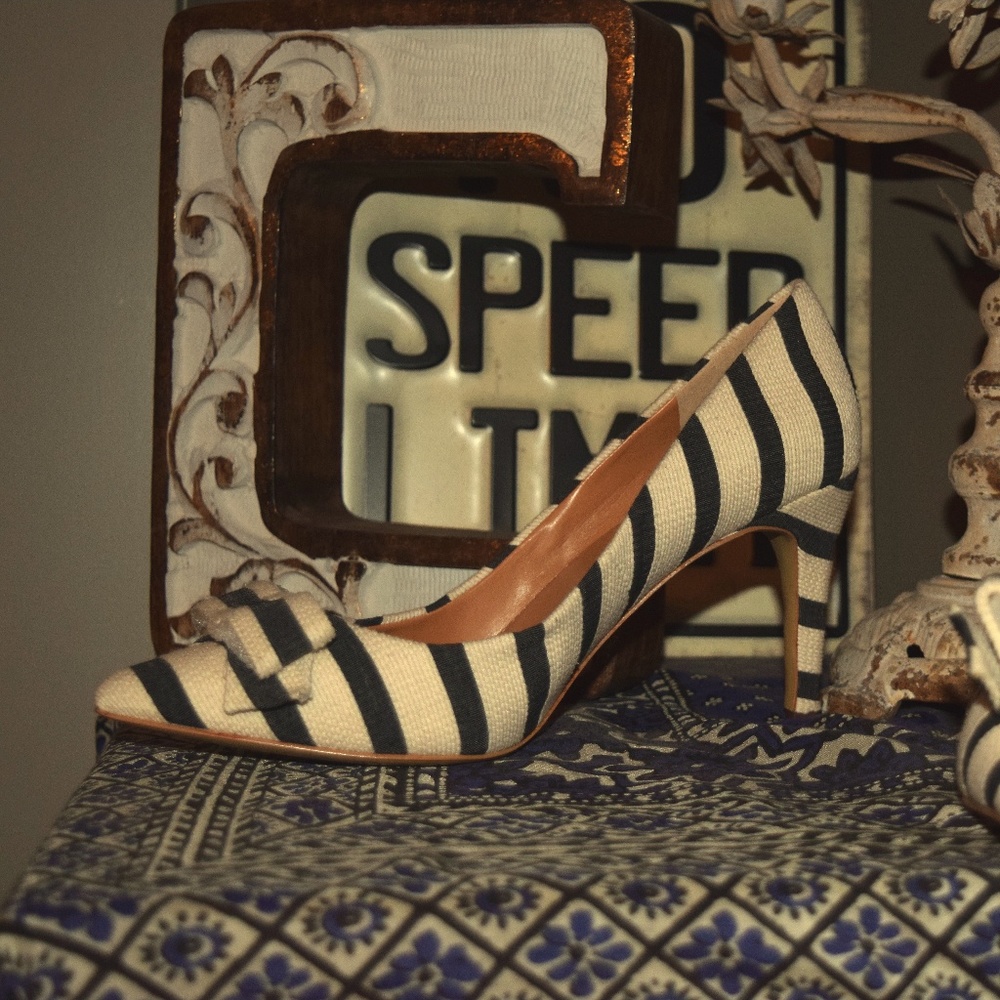 Classy Stripped J.Crew Heels