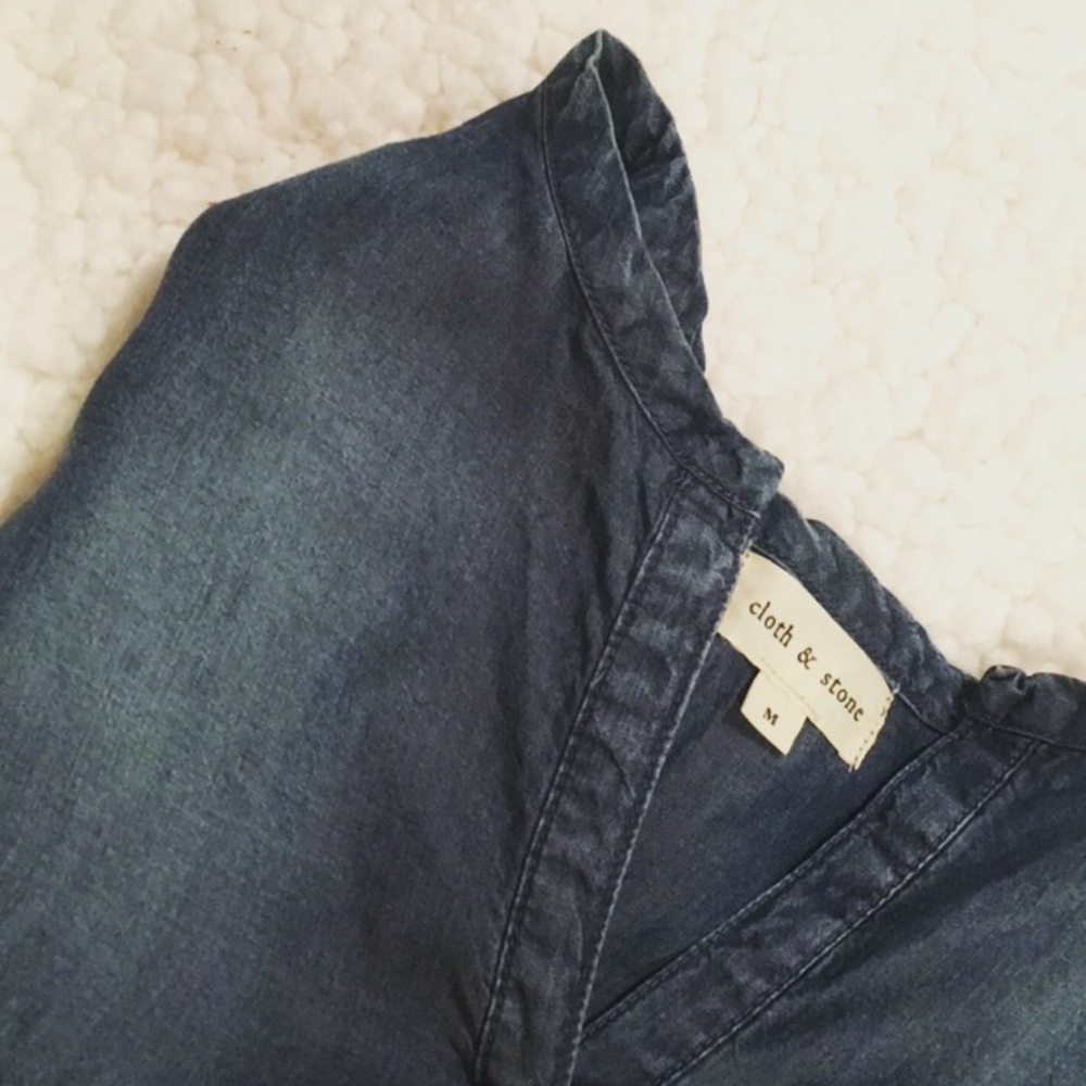 Anthropologie Cloth & Stone Chambray Jean Sz M - Picture 5 of 5