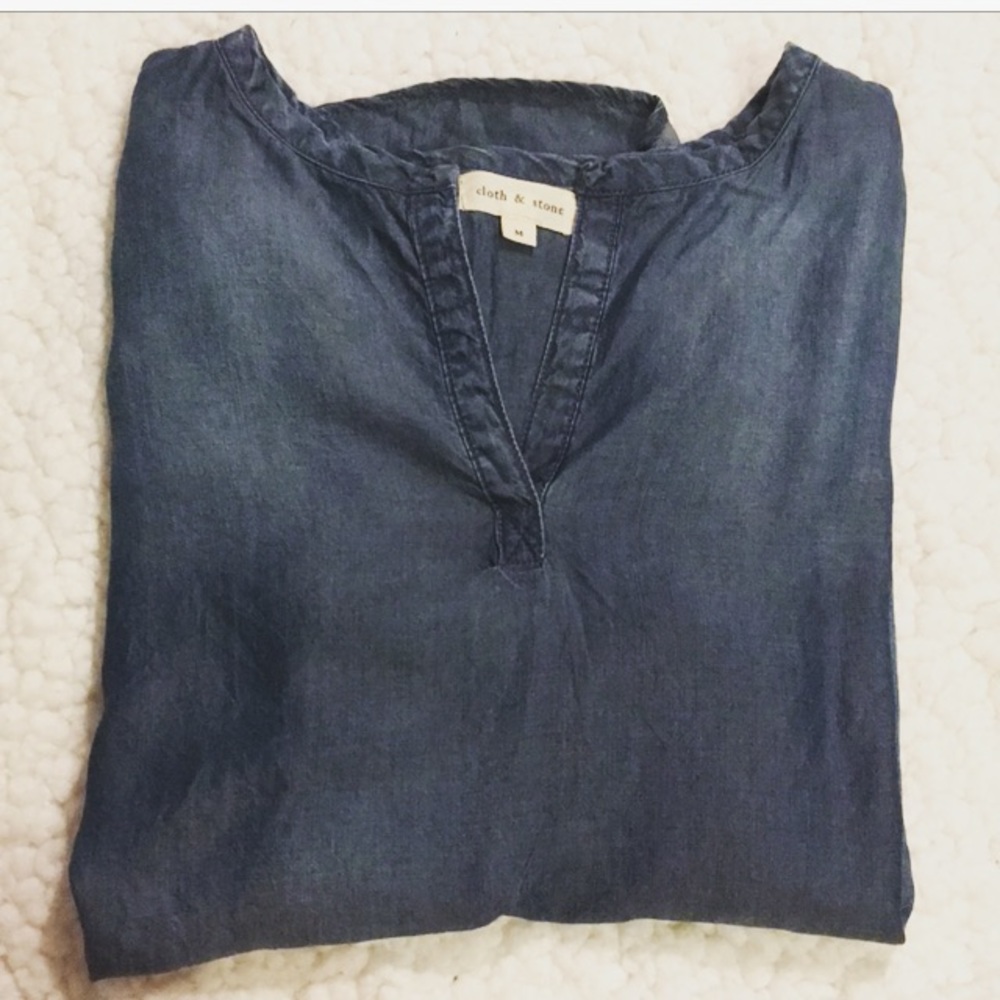 Anthropologie Cloth & Stone Chambray Jean Sz M - Picture 3 of 5