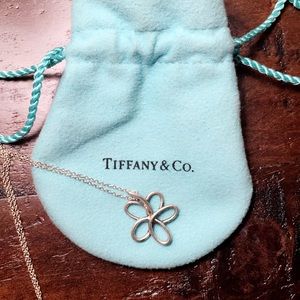 Tiffany & Co Silver Flower Pendant Necklace