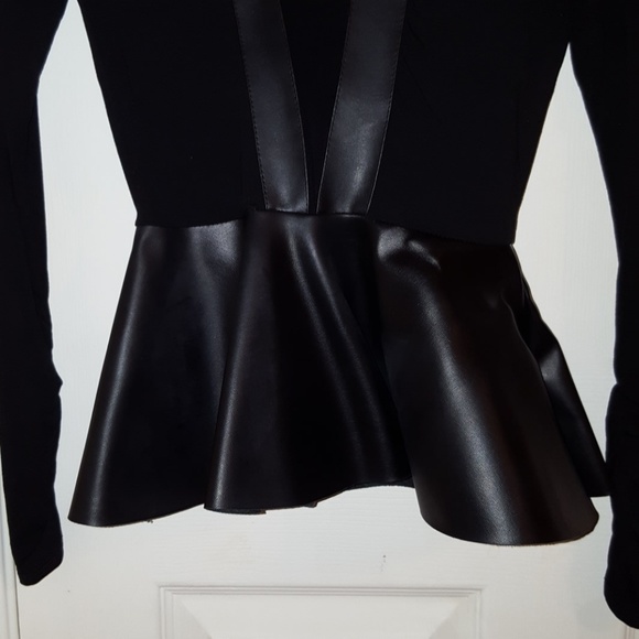 Leather Peplum Top - Picture 2 of 3