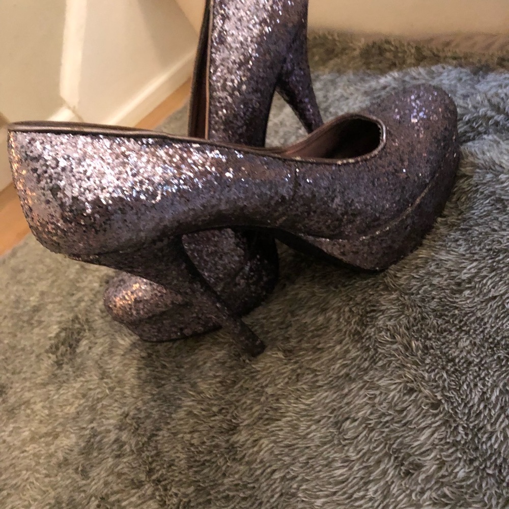 Gray / silver Glitter Pumps CR