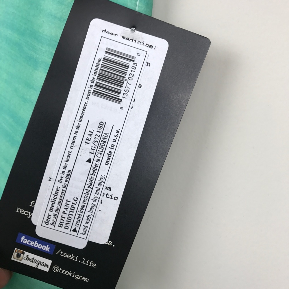 [Teeki] Deer Medicine Hot Pant Yoga Leggings New L - Picture 7 of 8