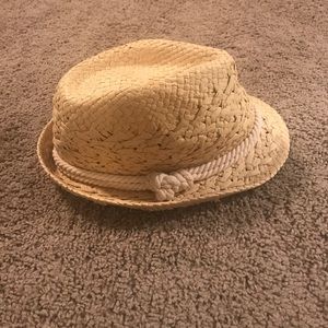 Straw fedora.