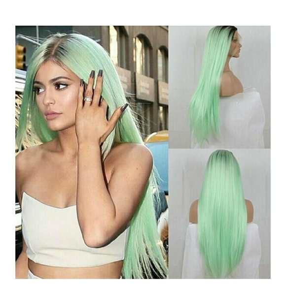 Ombre Mint Green LaceFront Wig 22-24inches