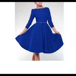 Laura Bettini electric blue dress