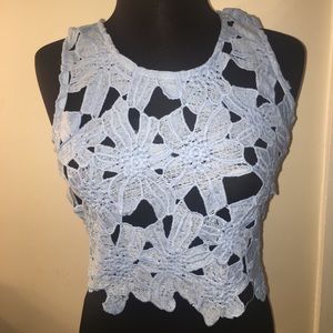 Derek Heart Flower Cut Out Crop Top