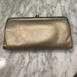Gold HoBo International Lauren Clutch