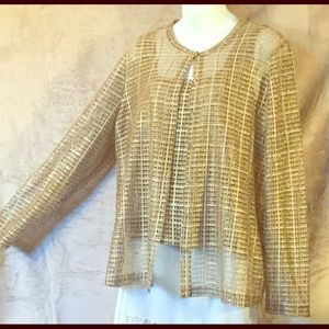 Gold mesh tunic style top with mesh Cardigan