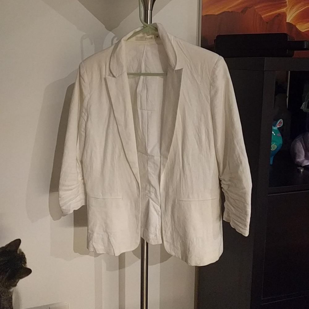 White Linen Blazer