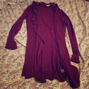 Dark Red Knox Rose XL Open Sweater