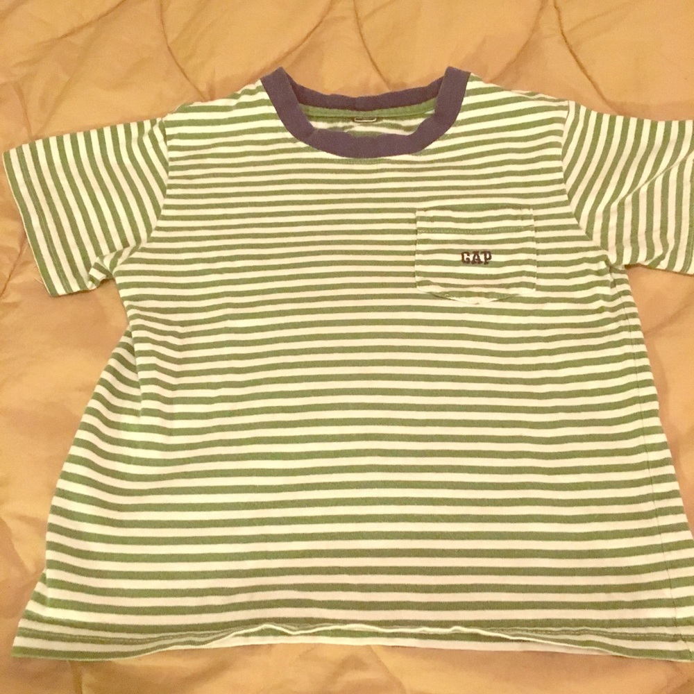 Boys 5t Green Striped Gap Shirt