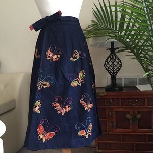 🌸🌸🎀HP🎀🌸🌸Handmade Navy Blue Long Denim Skirt