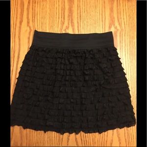 Express Ruffle Tiered Black Skirt