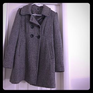 Black and White Chevron Guess Peacoat