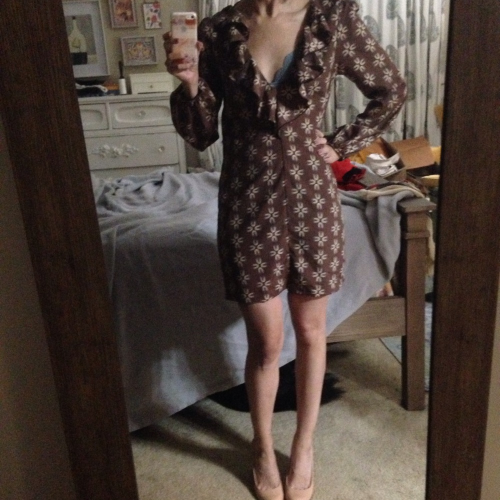 Peppermint reversible dress S ruffle vintage look