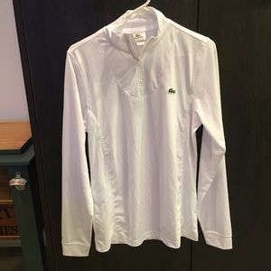 Lacoste Sport long sleeve white top