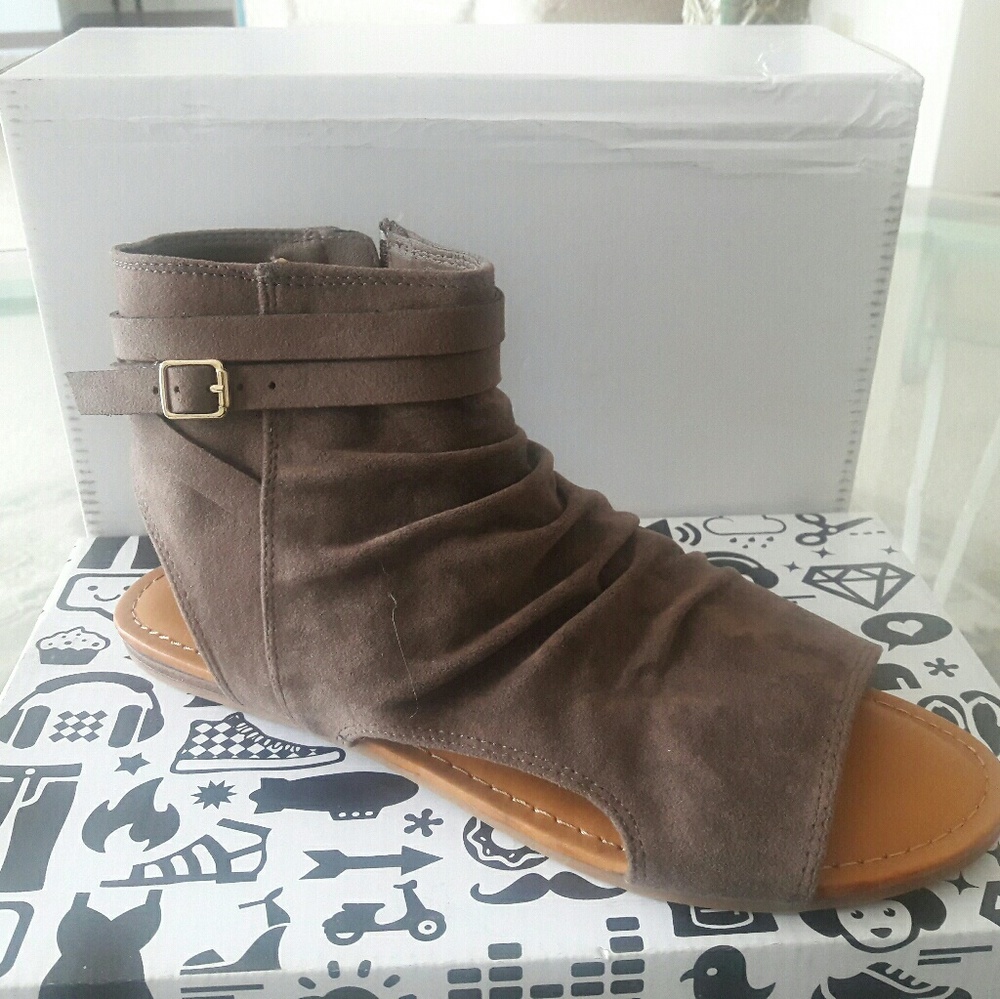 Brown suede sandal shoe