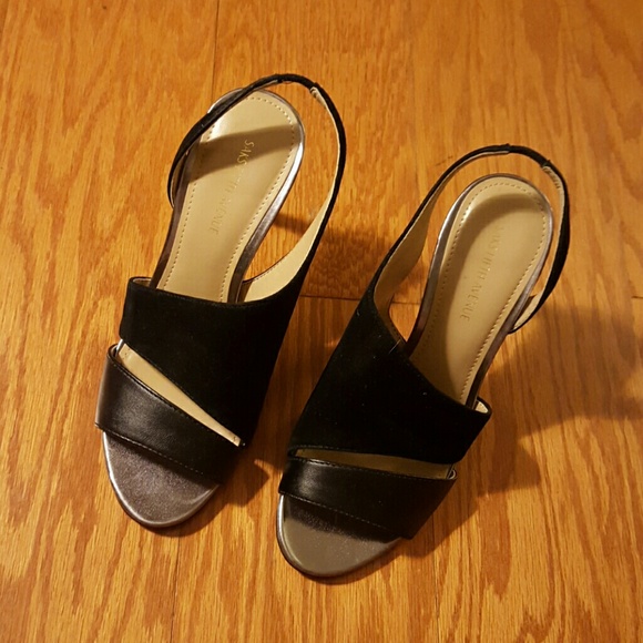 Black Saks Fifth Avenue Sandals - Picture 1 of 3