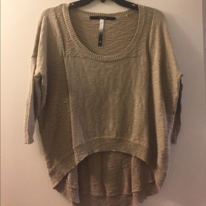 Kenzie Crop Textured Tan Sweater Size S