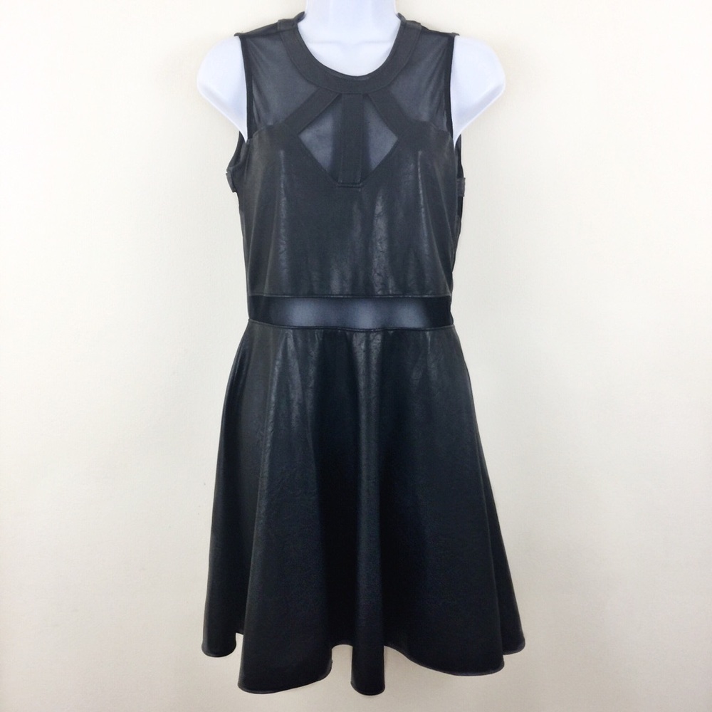 Parisian Collection Leather Sheer Dress