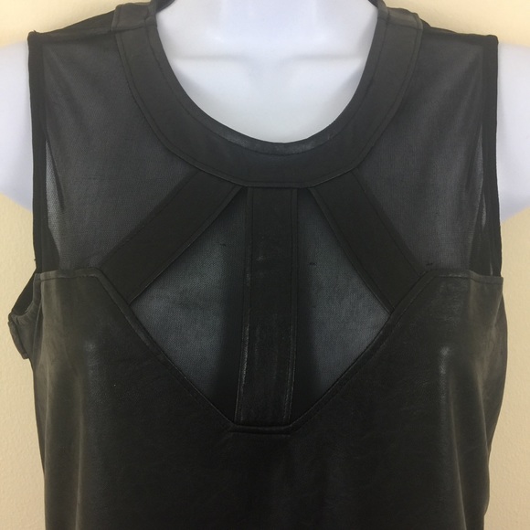 Parisian Collection Leather Sheer Dress - Picture 2 of 8