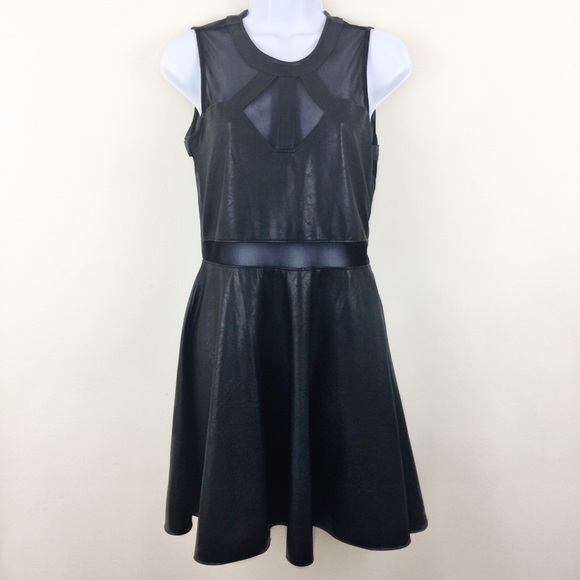 Parisian Collection Dresses & Skirts - Parisian Collection Leather Sheer Dress