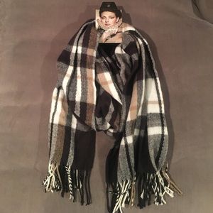Plaid blanket Scarf